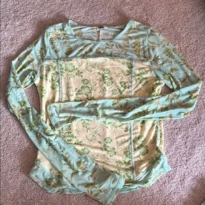 Free People Sheer Botanical Print Top